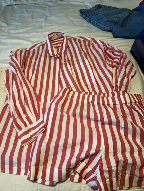 Alex Mill Pants - Alex Mill Striped Red and White Women’s Elastic-Waist Shorts NWT small
